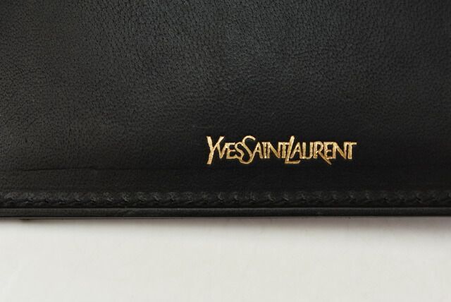 Saint Laurent Card Case Pass Case YSL Saint Laurent Leather Vintage Dark Brown