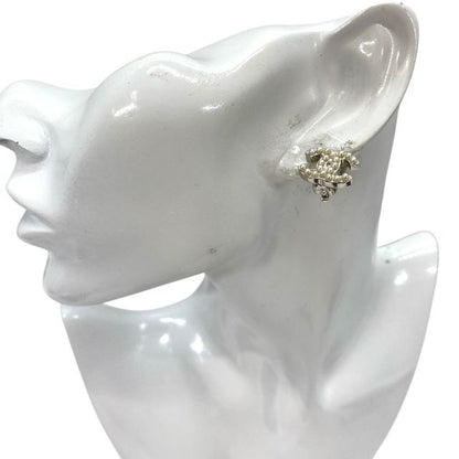 Chanel Earrings Jewelry Coco Mark Faux Pearl GP Silver Chanel Ladies Luxury