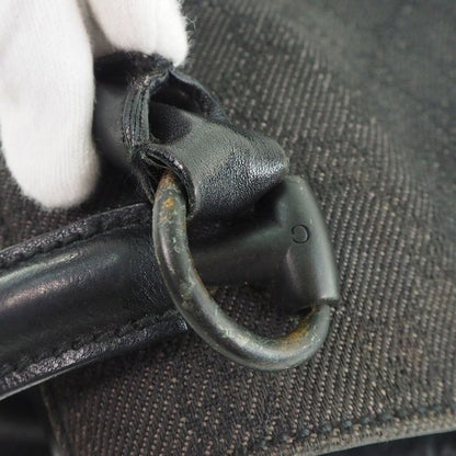 Gucci 101346 GG Canvas And Leather Black Unisex Tote Bag