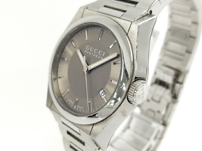 Gucci Watch Boys Size Pantheon Quartz SS Champagne Gold Dial 1154