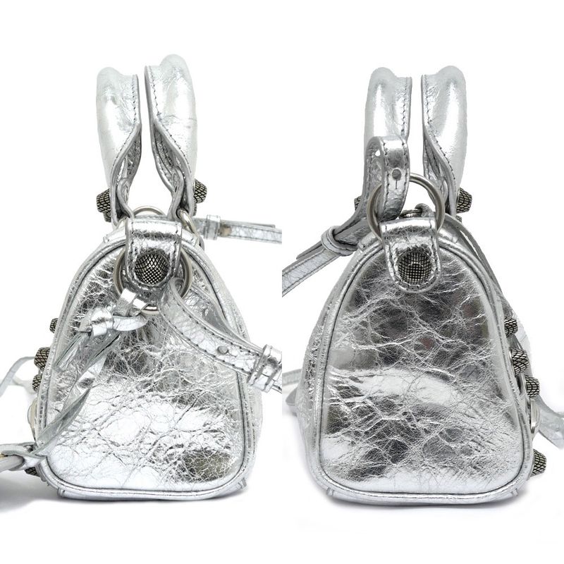 Balenciaga Luca Gol Nano 792599 Metallic Silver - 2WAY Handbag Shoulder