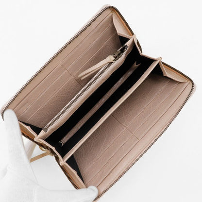 Balenciaga Classic Continental 253036 Calf Beige Pink Ladies Long Wallet