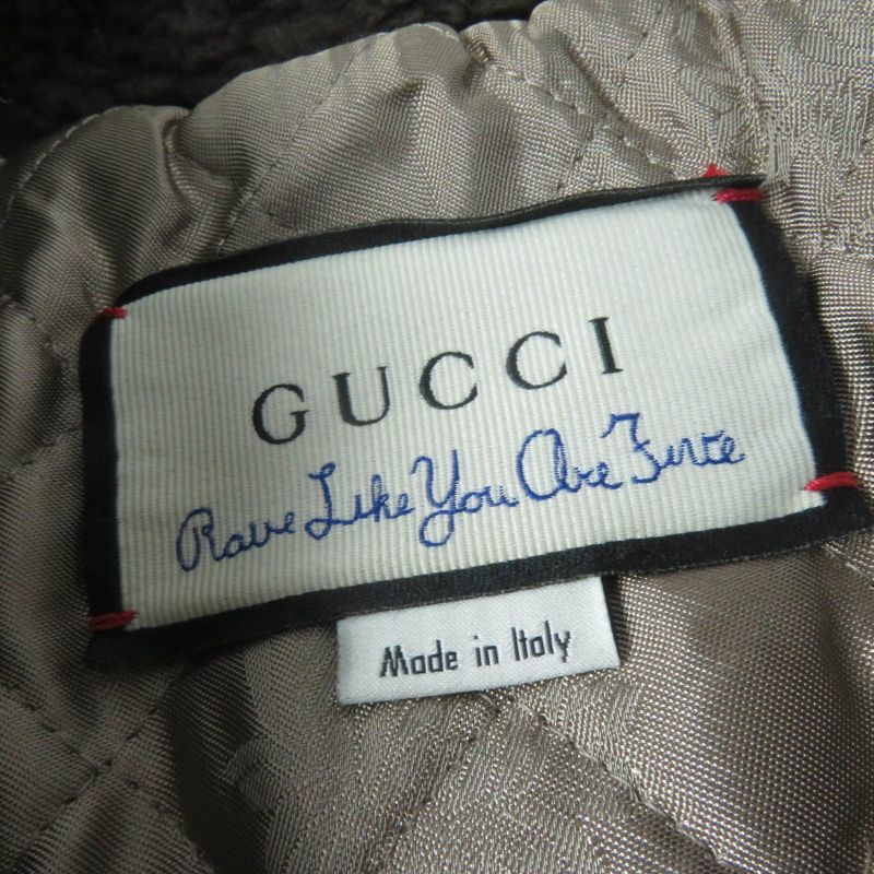 Gucci 20AW 633365 100% Wool Rave Like You Are Five Walnut Button GG Logo