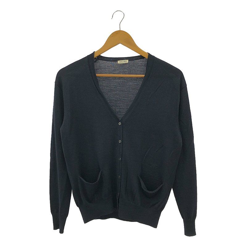 Celine - Phoebe Triomphe V-neck Cardigan - XS - Navy - Women's