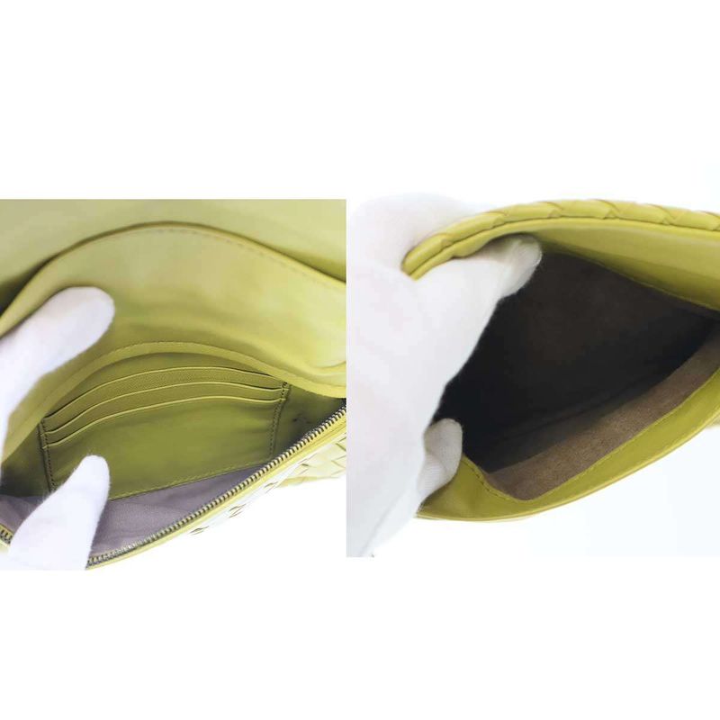 Bottega Veneta Intrecciato Chain Shoulder Bag in Yellow