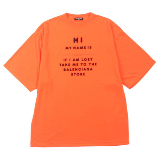  Balenciaga 2021 661715 Message Print Oversized Crew Neck Short Sleeve Short