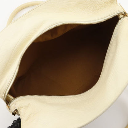 Celine Mini Boston Bag Triomphe Leather Off White Women Tote Bag