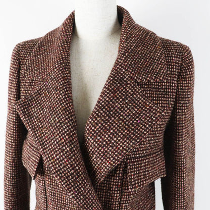 CHANEL Vintage 01A P18117 100% Wool With 100% Silk Lining Cocomer Cles With