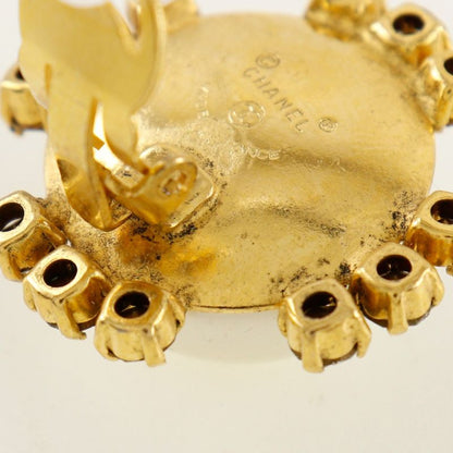 Chanel Vintage Gold Plated X Faux Pearl X Rhinestone Ladies 25.6g Earring