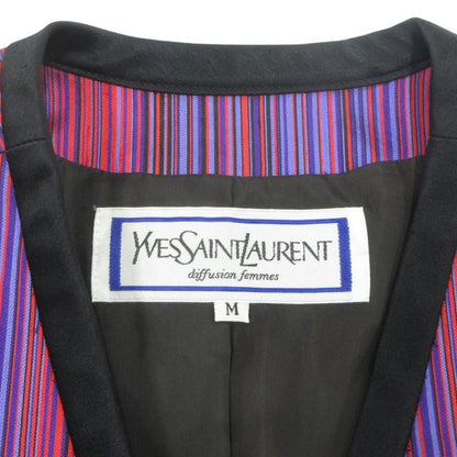 Yves Saint Laurent Collarless Jacket Blouson Quarter Sleeve