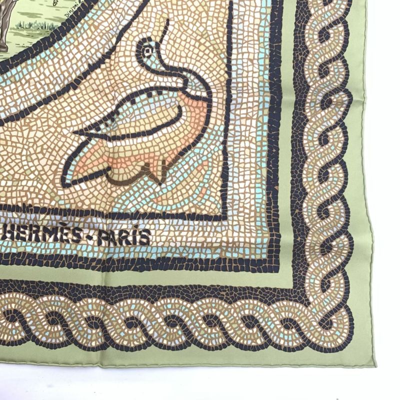 Hermes Carre 90 SOUS LE Cedre Silk Scarf Under Himalayan Cedars