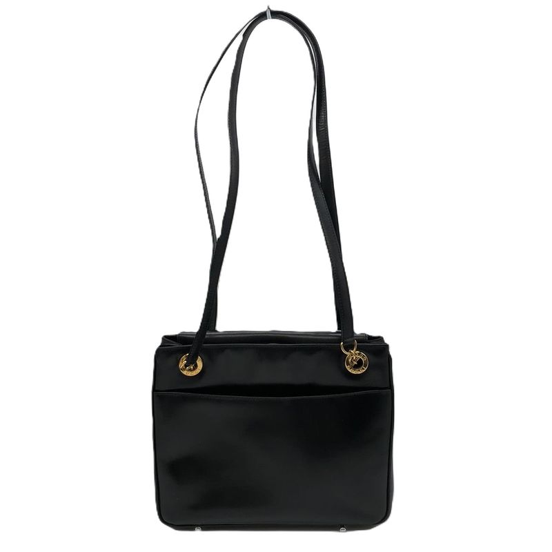 Gucci 001 46 1641 Shoulder Bag Tote Leather Black Women Men Vintage Fashion