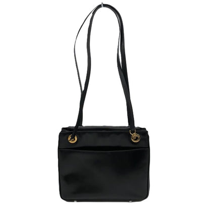 Gucci 001 46 1641 Shoulder Bag Tote Leather Black Women Men Vintage Fashion
