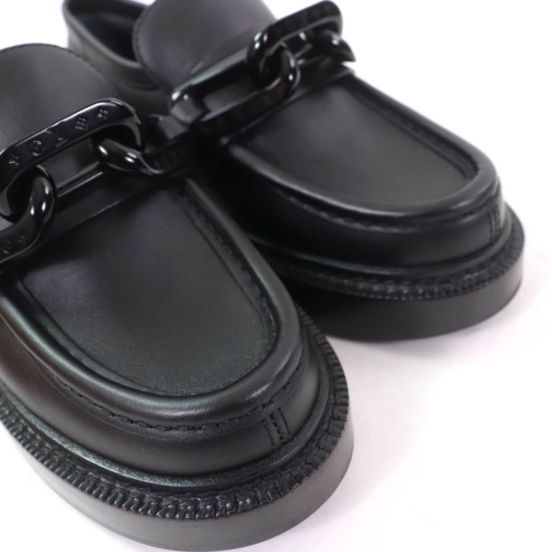 Louis Vuitton Academy Line Leather Shoes Black 34.5 With Box And Storage Bag