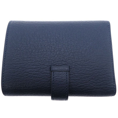 Hermes Trifold Chevre Navy Wallet