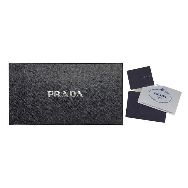Prada 1ml506 Long Wallet Long Wallet Round Zipper Zip Wallet Triangle Logo