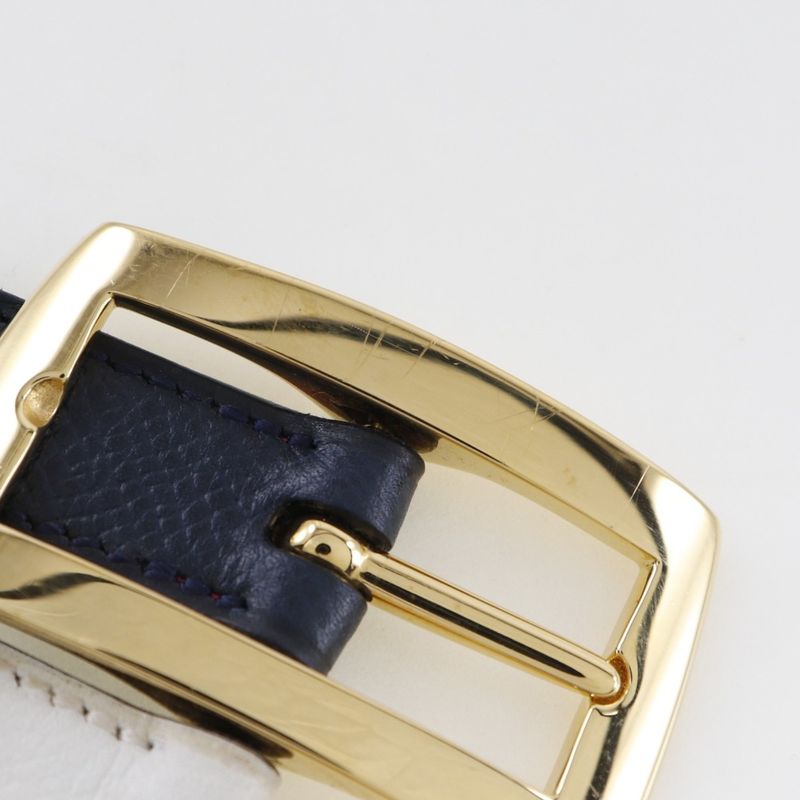 Hermes Reversible Courchevel X Swift Blue Indigo/rouge Vif 0X Women's Belt