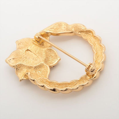 Christian DIOR Brooch GP And Rhinestone Gold