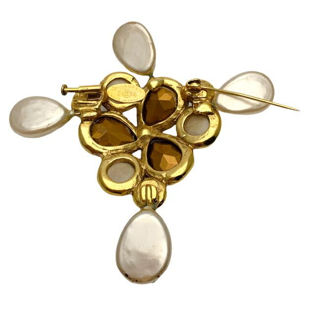 Chanel Brooch Ladies 26 Accessories Rare Clear Formal Chanel GP Faux Pearl