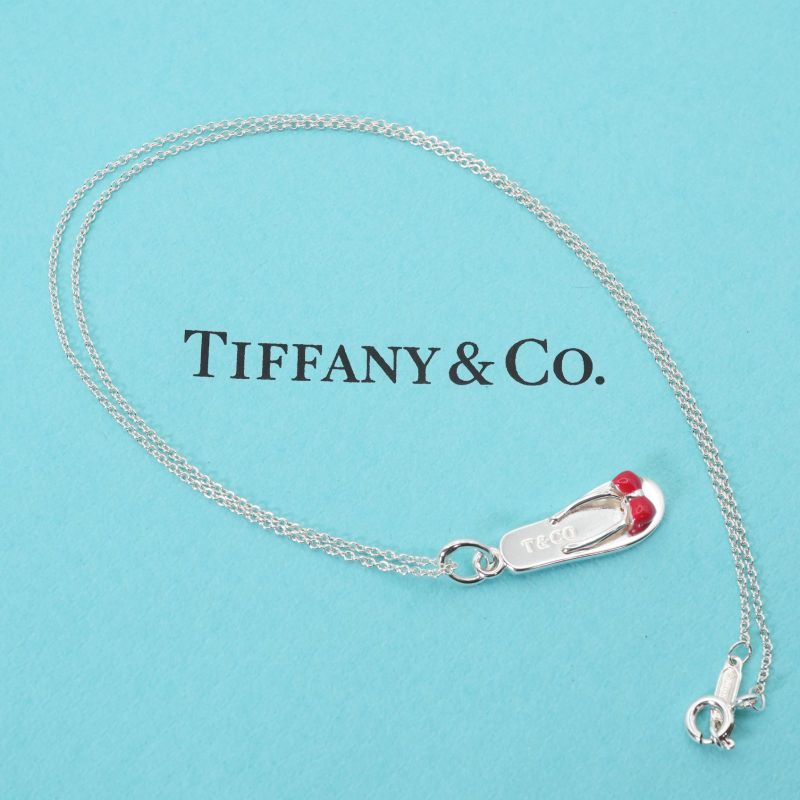 Tiffany & Co Flip Flops Silver Necklace 24-3778m