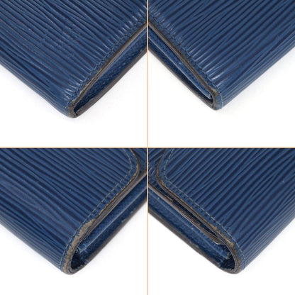 Louis Vuitton Epi Portefeuille Sara Bifold Long Wallet M60585 Andigo Blue