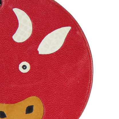 Hermes Bag Charm Animal Cow Leather Silver 925 Red Small 2009 Accessories