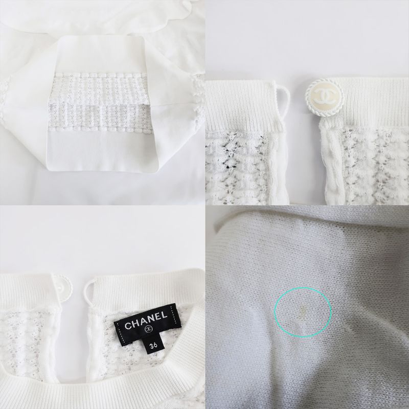 Chanel Blouse Cut And Sew - Long Sleeve Frill Lace P58603k07666 White