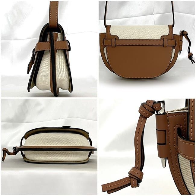 Loewe Shoulder Bag Gate Bag Small Brown Natural White