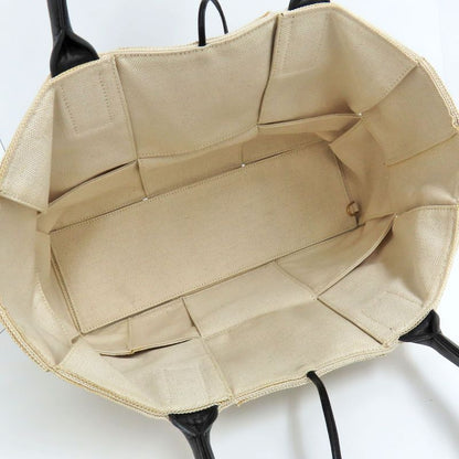 Bottega Veneta Arco Medium Tote Bag Intrecciato Beige White Canvas