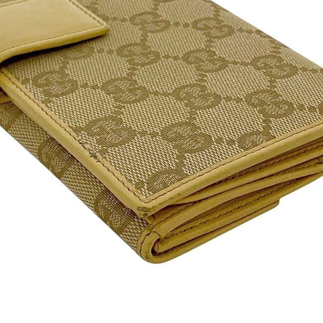 Gucci Bifold Long Wallet Beige GG Canvas 112715 Wallet