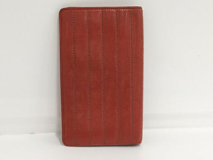 Chanel Bifold Long Wallet Mademoiselle Coco Mark Leather Orange