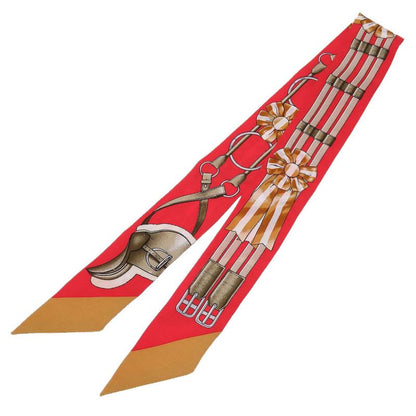 Hermes Twirly Scarf Silk Rouge
