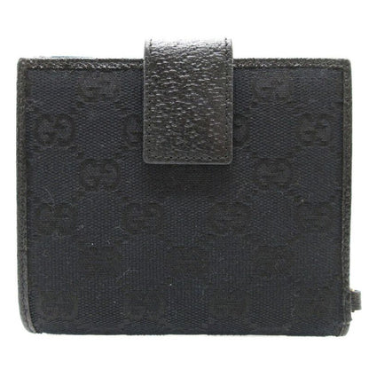 Gucci 154182 GG Canvas Leather Black W Hook Wallet 0111 Gucci