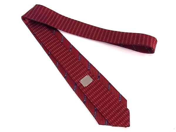 Bvlgari 100% Silk Reversible All-over Pattern Tie Business Men's Red As9653