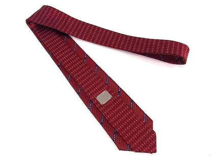 Bvlgari 100% Silk Reversible All-over Pattern Tie Business Men's Red As9653