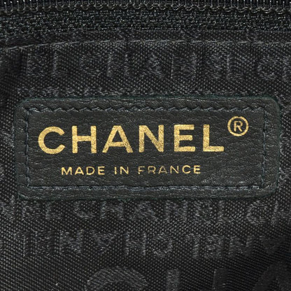 Chanel Camellia Tote Bag Lambskin Black White Logo