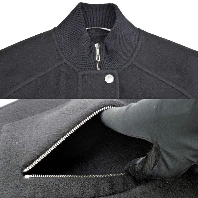 Hermes Gilet Bomba-style Vest Double Face Black 38 Size Cashmere