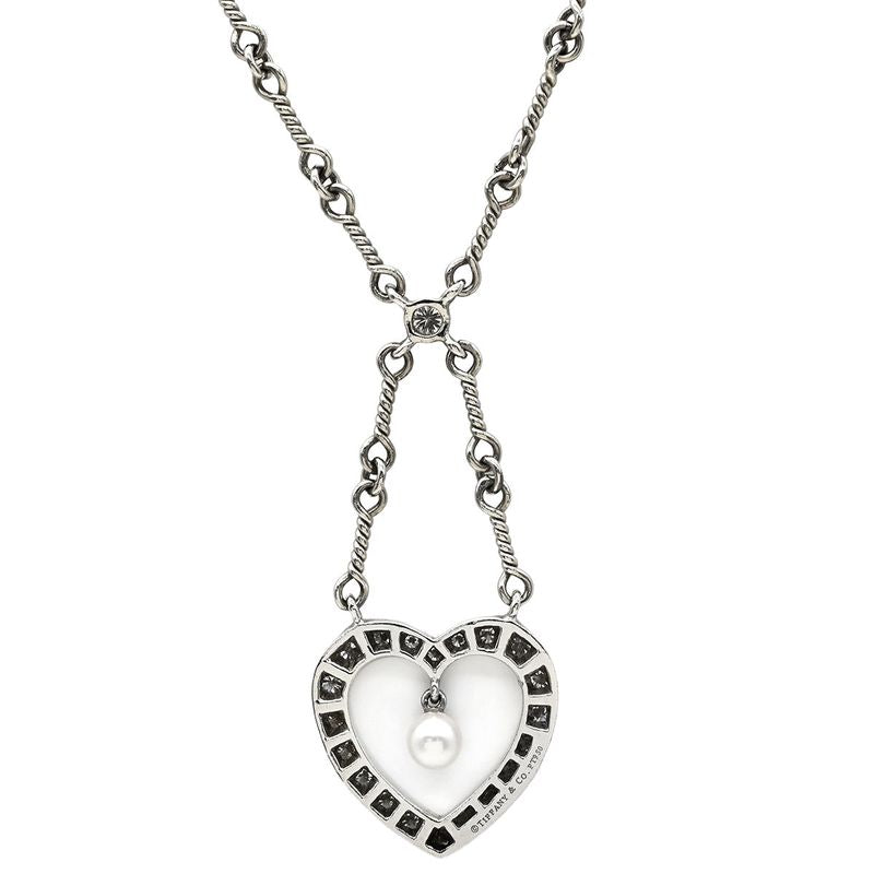 Tiffany & Co Tiffany & Co Necklace Sentimental Heart Diamond Pendant Pt950