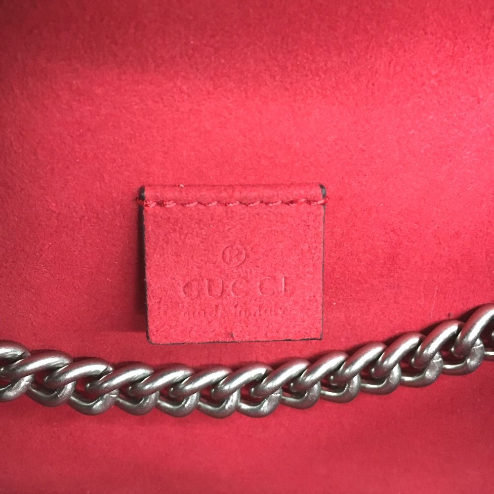 Gucci Duonysus Shoulder Bag GG Supreme Gray X Red Gray X Red