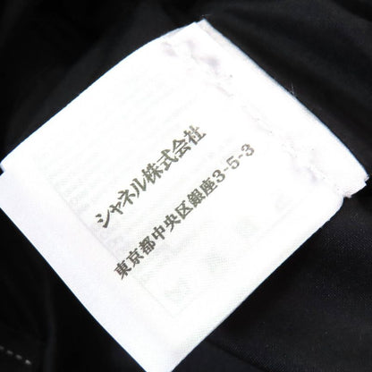 CHANEL P51038 Coco Mark Button Cotton Tweed Tight Skirt Black 40 Made In France