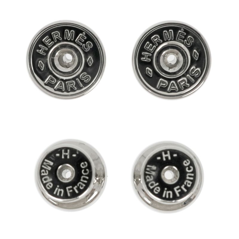 Hermes Earrings Pop Ash Pair Jonus Flepere White Silver-hardware