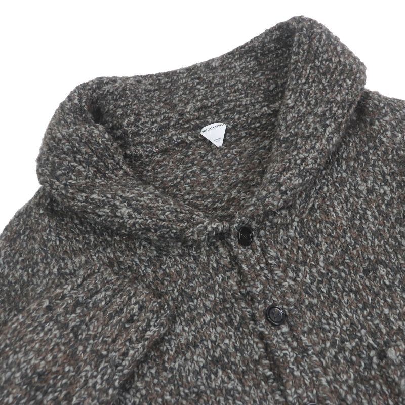 Bottega Veneta 23AW 761631 Alpaca-blend Shawl Collar Knit Cardigan Brownish M