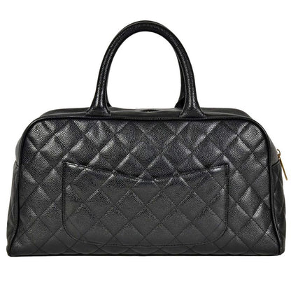 Chanel Coco Mark Matelasse Mini Boston Bag Caviar Skin A20996 Black