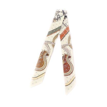 Hermes Grand Apparat Horse In Full Dress 100% Silk Creme/cuir/dore Silver