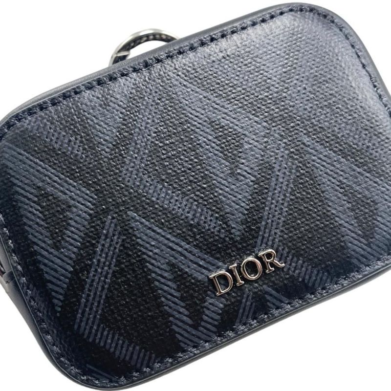 Christian Dior Shoulder Bag Horizontal Nano Pouch 2esbc269cdp Logo Black Silver