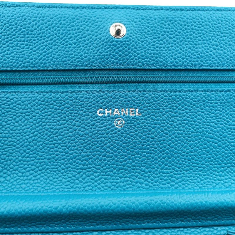 Chanel Caviar Wallet Chain Blue Leather A68872 17898763