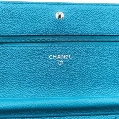 Chanel Caviar Wallet Chain Blue Leather A68872 17898763