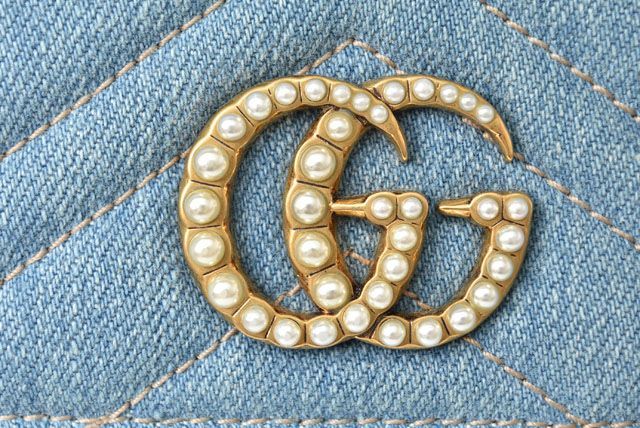 Gucci Wallet Gucci Long Continental Wallet GG Marmont GG Marmont Denim Chevron