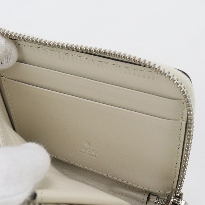 Gucci L Shaped Zipper Wallet GG Embossed 657571 Round Zipper Wallet Leather