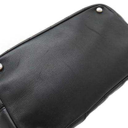 Chanel Tote Bag Cambon Line Medium Leather Enamel Black Silver Hardware Black